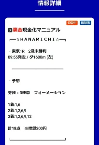 有料予想11月14日(日)東京1Rの3連単買い目