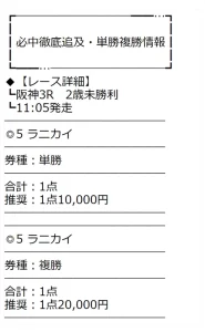 ライフ 無料予想買い目(2021年12月4日阪神3R)