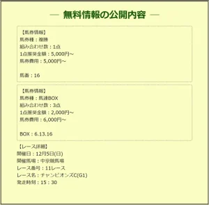 シード 無料予想買い目(2021年12月5日中京11R)